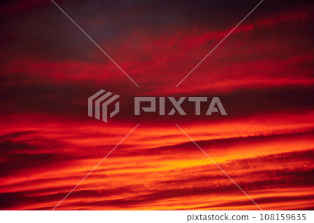 A sunset heaven, orange sky. Sun Rays A sunset heaven, orange sky. Sun Rays 108159635