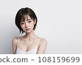 Beautiful AI-generated woman and smooth background Beautiful AI-generated woman and smooth background 108159699
