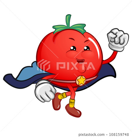 funny tomato super hero cartoon character funny tomato super hero cartoon character 108159748