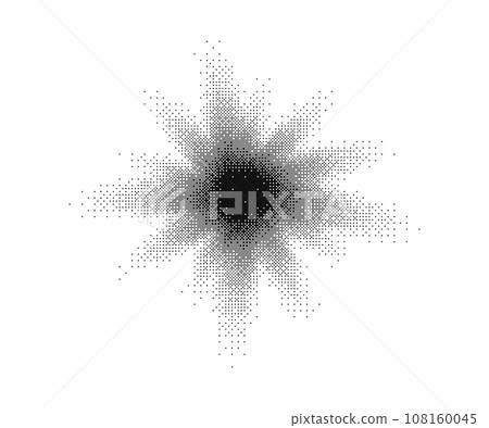 Half tone starburst with monochrome rays and diamond dot pattern Half tone starburst with monochrome rays and diamond dot pattern 108160045