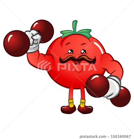 strong tomato cartoon character strong tomato cartoon character 108160067