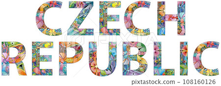 The Czech Republic is a landlocked country in Central Europe. Vector decorative zentangle object. 108160126