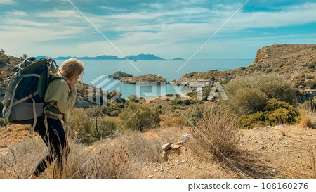 Girl is traveling in Turkey. Carian Trail. 108160276