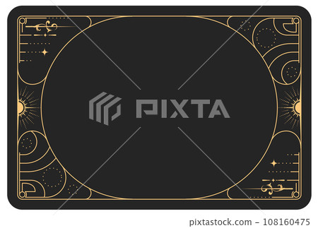 Magic frame with art nouveau pattern, reverse side of tarot cards, esoteric and mystic frame, vector Magic frame with art nouveau pattern, reverse side of tarot cards, esoteric and mystic frame, vector 108160475