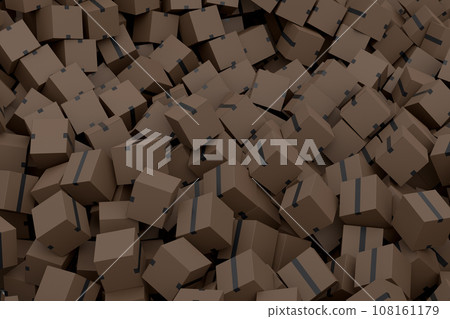 Cardboard box or carton on white background, carrying parcel and online shopping 108161179