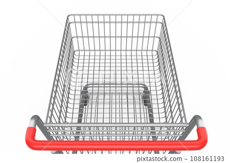Shopping cart or trolley for groceries on white background. 108161193