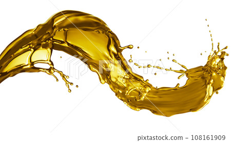 Beautiful olive or engine oil splash isolated on white background Beautiful olive or engine oil splash isolated on white background 108161909