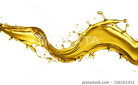 Beautiful olive or engine oil splash isolated on white background Beautiful olive or engine oil splash isolated on white background 108161912