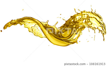 Beautiful olive or engine oil splash isolated on white background Beautiful olive or engine oil splash isolated on white background 108161913