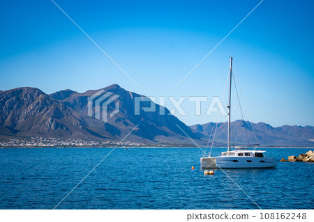 Aerial view of Hermanus coast, in Western Cape, South Africa 108162248