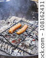 sausages grilled on a barbecue 108162431
