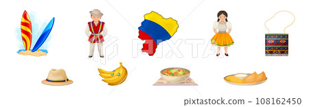 Different Ecuador Objects and National Symbols Vector Set Different Ecuador Objects and National Symbols Vector Set 108162450