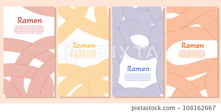 Social media template with asian ramen noodle background. Wavy abstract pattern 108162667