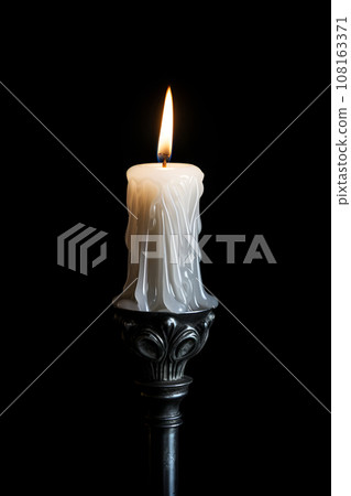 A candle in the darkness. The symbol of the eternal memory, mourning, moment of silence, day of remembrance, of loss 108163371
