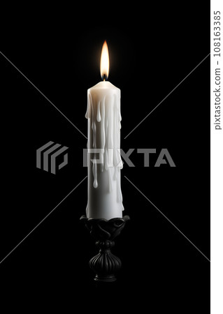 A candle on black background. The symbol of the eternal memory, mourning, day of remembrance 108163385