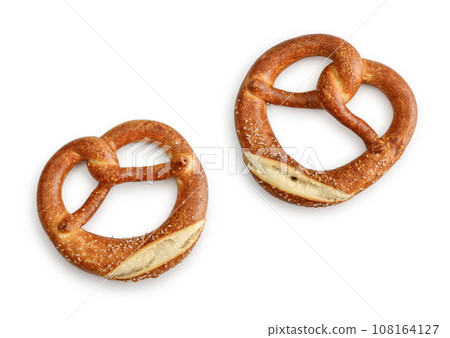Two soft pretzels with sesame seeds Two soft pretzels with sesame seeds 108164127