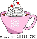 Mug of hot chocolate with whipped cream. 108164793