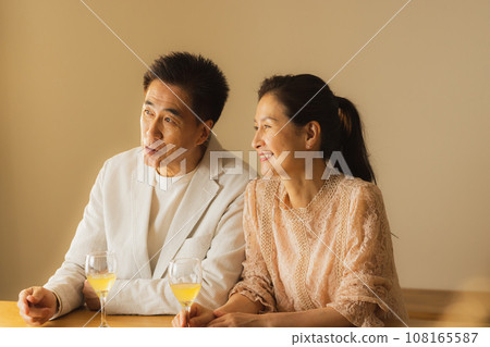Senior couple drinking alcohol 108165587
