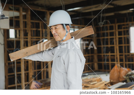 Workers working at a construction site Workers working at a construction site 108165966