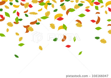 colorful leaves falling on a white background 108166047
