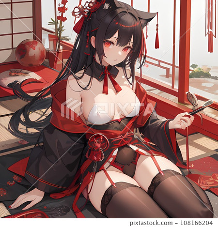 穿和服貓耳朵的女孩 108166204