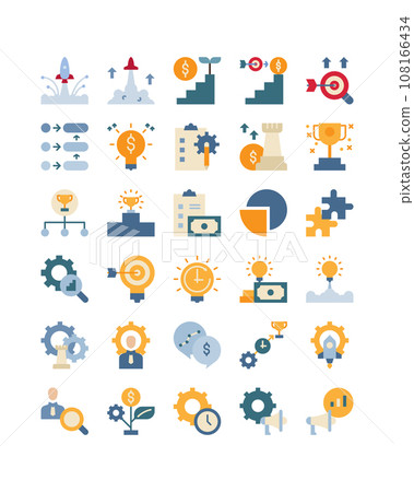 business strategy flat icon set business strategy flat icon set 108166434