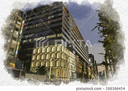 水彩風格銀座 東京都中央區銀座5丁目十字路口GSIX 108166454
