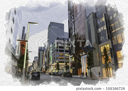 Watercolor style Ginza Ginza 3-chome Chuo-dori Chuo-ku, Tokyo Watercolor style Ginza Ginza 3-chome Chuo-dori Chuo-ku, Tokyo 108166726