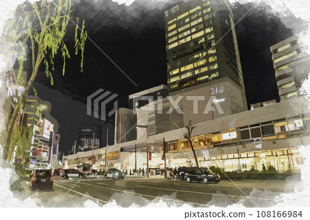 Watercolor style Ginza Ginza Nishi 2-chome intersection Chuo-ku, Tokyo Watercolor style Ginza Ginza Nishi 2-chome intersection Chuo-ku, Tokyo 108166984