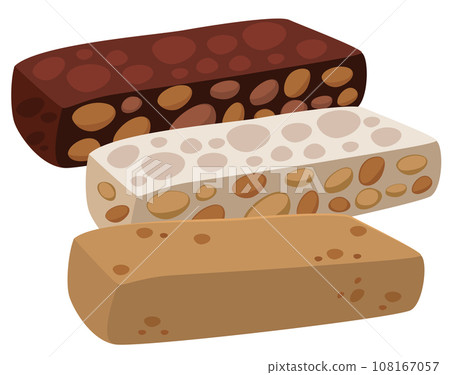 Torrone Nougat Traditional Spanish Sweets Vector Illustration 108167057