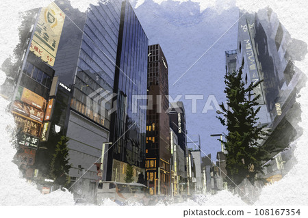 Watercolor style Ginza Ginza 2-chome Chuo-dori Chuo-ku, Tokyo Watercolor style Ginza Ginza 2-chome Chuo-dori Chuo-ku, Tokyo 108167354