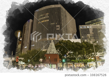 Watercolor style Ginza Sukiyabashi intersection Yurakucho Marion Chuo-ku, Tokyo Watercolor style Ginza Sukiyabashi intersection Yurakucho Marion Chuo-ku, Tokyo 108167526