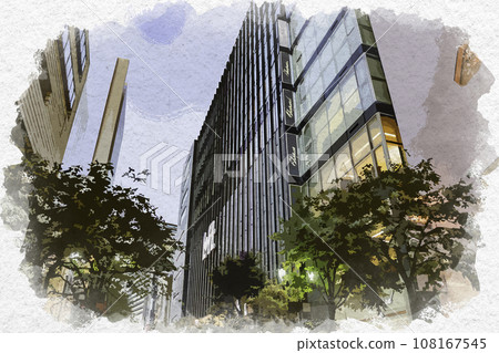Watercolor style Ginza Namiki Street Chuo-ku, Tokyo Watercolor style Ginza Namiki Street Chuo-ku, Tokyo 108167545