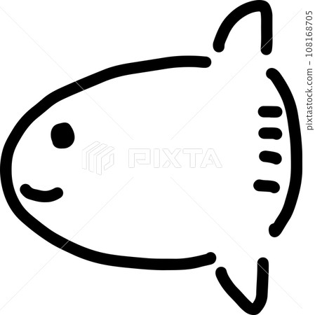 鬆散翻車魚的線條畫插圖 108168705
