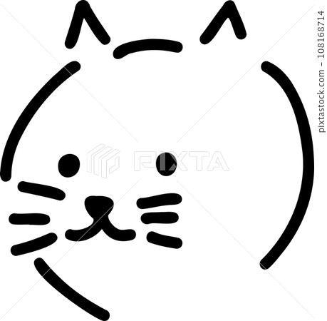 鬆散貓臉的線條畫插圖 108168714