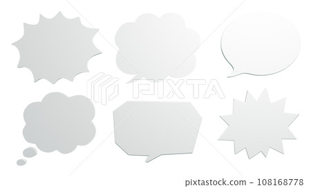 Simple 3D speech bubble set Simple 3D speech bubble set 108168778
