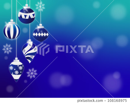 Blue and white Christmas ornament and snowflake background design 108168975