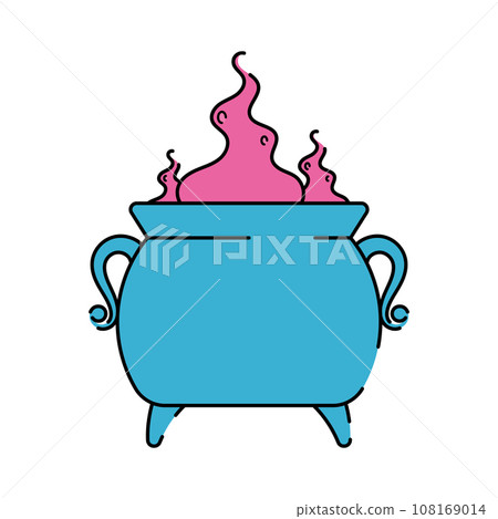 Isolated halloween witch cauldron icon Vector 108169014