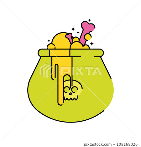 Isolated halloween witch cauldron icon Vector Isolated halloween witch cauldron icon Vector 108169026