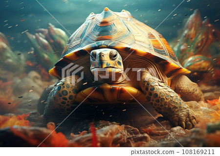 Image of abstract fantasy of tortoise. Reptile., Wildlife Animals. Image of abstract fantasy of tortoise. Reptile., Wildlife Animals. 108169211
