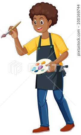 Teenage Boy Holding a Color Palette Teenage Boy Holding a Color Palette 108169744