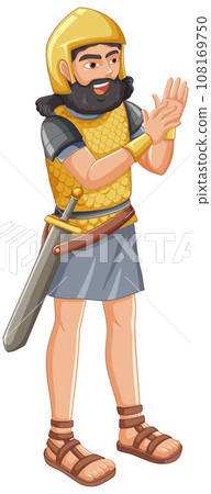 Ancient Knight Cartoon Character with Sword Ancient Knight Cartoon Character with Sword 108169750