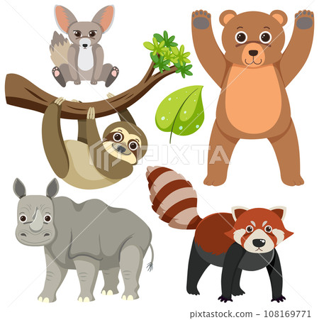 Wild Animals Cartoon Collection 108169771