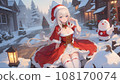 Girl dressed as Santa ② 108170074