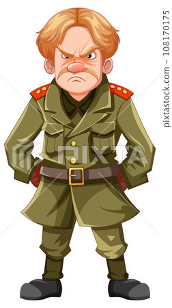 Serious Military Officer with Grumpy Expression Serious Military Officer with Grumpy Expression 108170175