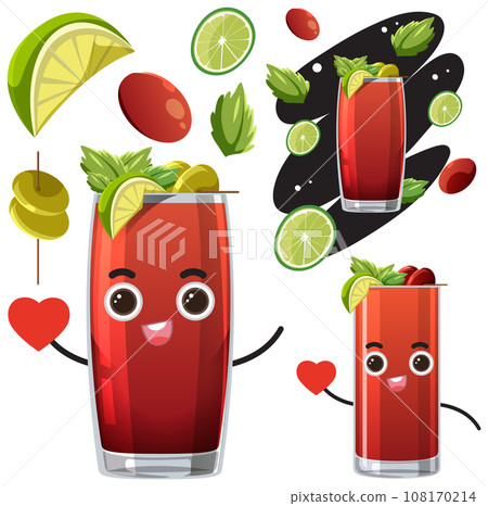 Set of bloody mary cocktail 108170214