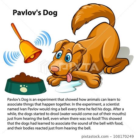Pavlov's Dog Experiment Vector 108170249