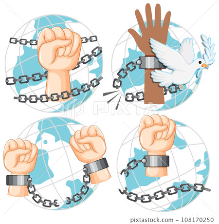 Hands Breaking Chains Vector Hands Breaking Chains Vector 108170250
