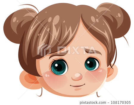 Cute girl with hair bun Cute girl with hair bun 108170305
