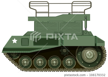 Green Military Tank on White Background Green Military Tank on White Background 108170332